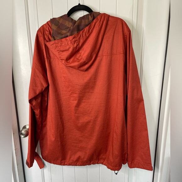 Prana hooded men's Dax jacket size large red fireball outdoors hiking - Picture 2 of 6